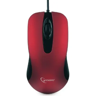 Мышь Gembird MOP-400-R, USB, 1000 DPI, бесшумный клик