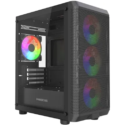 Корпус PowerCase Mistral Micro EM22 CMMEM22B-L4, mATX, TG, 4×120мм FRGB