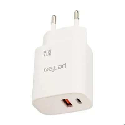 Зарядное устройство Perfeo I4661, 20W, 2xUSB-A+Type-C, белый