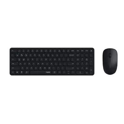 Комплект клавиатура+мышь Rapoo 9320M, беспроводной 2.4G/Bluetooth 4.0/5.0, 2400 DPI, 99 клавиш, чёрный
