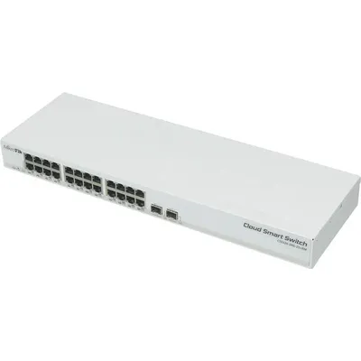 Коммутатор MikroTik CSS326-24G-2S+RM, L2, 24×1GbE, 2×SFP+