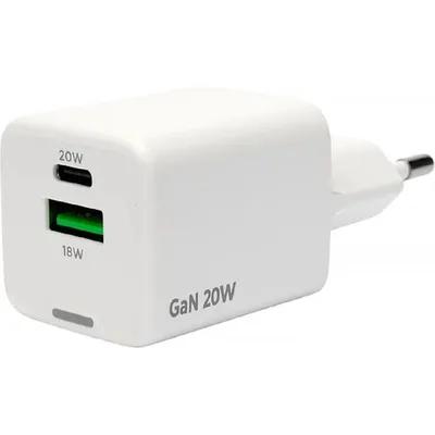 Зарядное устройство Cablexpert MP3A-PC-61, 20Вт GaN, QC4.0/PD, USB+Type-C