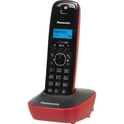 Радиотелефон Panasonic KX-TG1611RUR, DECT, АОН, 1 трубка, красный