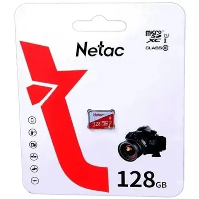 Карта памяти Netac P500 ECO NT02P500ECO-128G-S, microSDXC, 128 ГБ, U1/C10, до 90 МБ/с