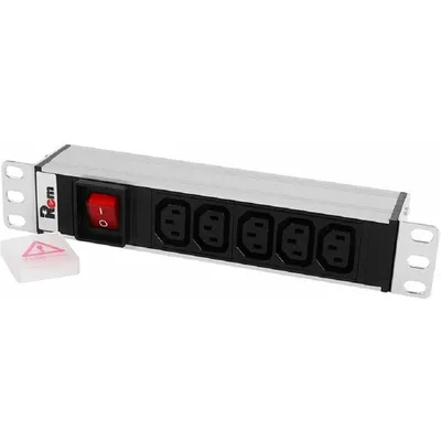 Блок розеток ЦМО R-10-5C13-V-220-Z, 10A, 5×C13, 1U