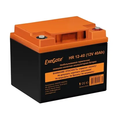 Аккумулятор ExeGate EX282979RUS, HR 12-40, 12V 40Ah