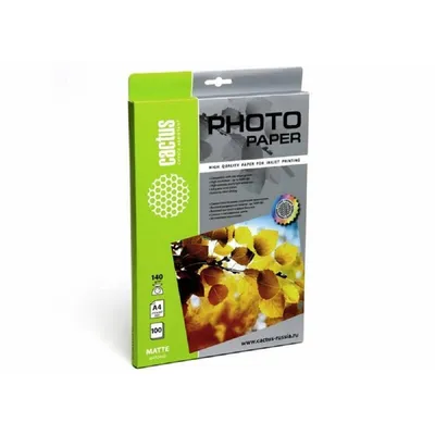 Фотобумага Cactus CS-MA4140100, A4, 140 г/м², 100 листов, матовая