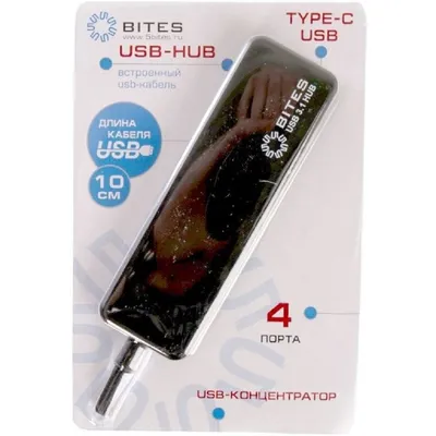 USB-хаб 5bites HB34C-311BK, 4×USB 3.0