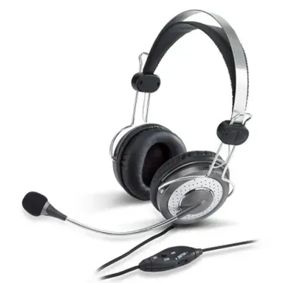 Гарнитура Genius HS-04SU, 2×3.5 мм mini jack, микрофон, регулятор громкости