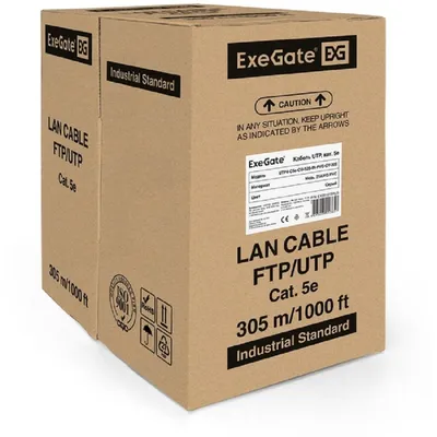 Кабель ExeGate EX281815RUS UTP 4 пары кат.5e, медь, 25AWG, 305 м, PVC