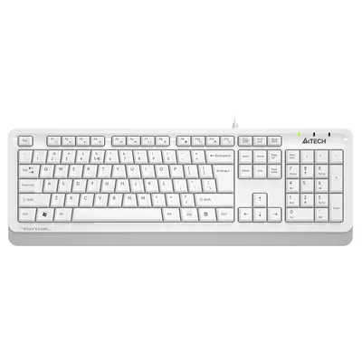 Клавиатура A4Tech FKS10 WHITE, USB, с подставкой для запястий, белый/серый