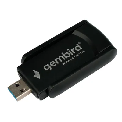 Сетевой адаптер Gembird WNP-UA-020, Wi-Fi 5 + Bluetooth, USB 3.0, 2 антенны