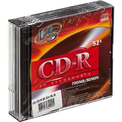 Диск CD-R VS VSCDRSL501, 700MB, 52x, Slim Case