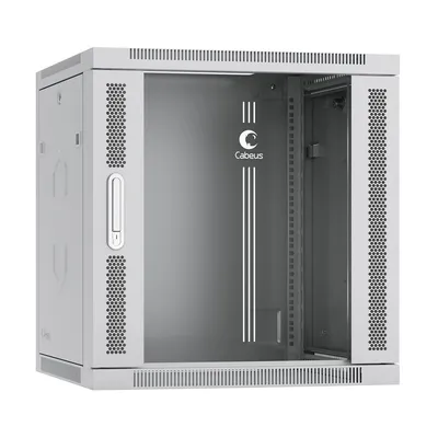 Шкаф телекоммуникационный Cabeus SH-05F-12U60/60-R, 12U, 635×600×600 мм, стекло, серый