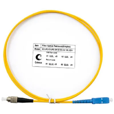 Патч-корд оптический Cabeus FOP(s)-9-SC-FC-1m, simplex SC–FC, OS2 9/125, LSZH, 1 м