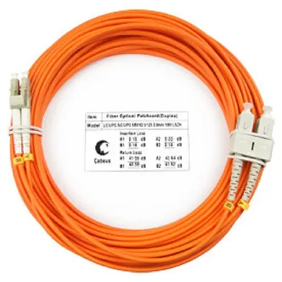 Патч-корд оптический Cabeus FOP-62-LC-SC-20m, duplex LC-SC, 62,5/125, 20 м, LSZH