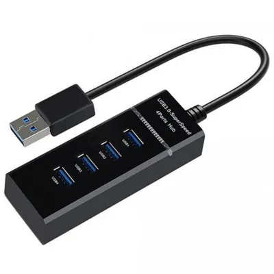 USB-хаб KS-is KS-532, 3×USB 2.0, 1×USB 3.0, чёрный
