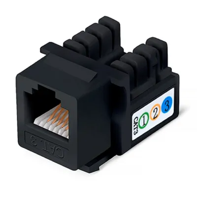 Модуль Keystone Cabeus KJ-RJ12-90-BK, RJ-12 (6P6C), кат. 3, 110 IDC, 90°, чёрный