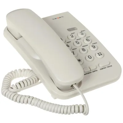 Телефон Texet 111639, ТХ-212, проводной, светло-серый