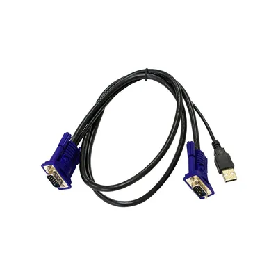 Кабель KVM Origo OKVMCU/A1A, VGA-USB, 1.8м, черный