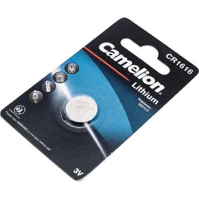 Батарейка Camelion CR1616 BL-1, литиевая, 3 В, типоразмер CR1616, блистер 1 шт