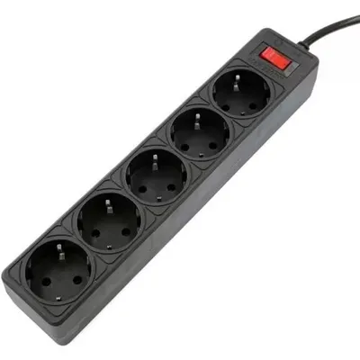 Сетевой фильтр 5bites SP5B-518, 5 розеток, 1.8 м, чёрный