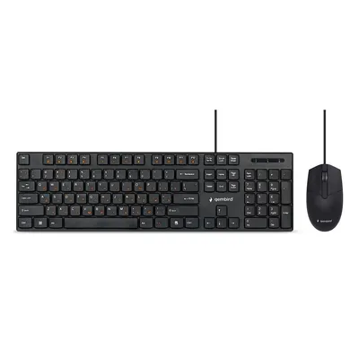 Комплект Gembird KBS-9050L, клавиатура 104 клавиши + мышь 1000 DPI, USB, черный