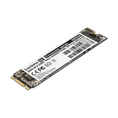 SSD M.2 ExeGate EX280470RUS, 480ГБ, A2000TS480, чтение 563МБ/с, запись 497МБ/с