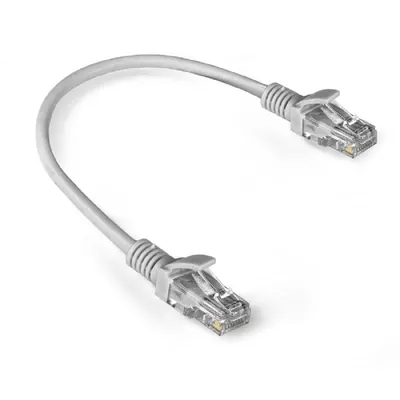Патч-корд ExeGate EX286375RUS, UTP Cat.5e, LSZH, 2×RJ45, 0,3 м, серый