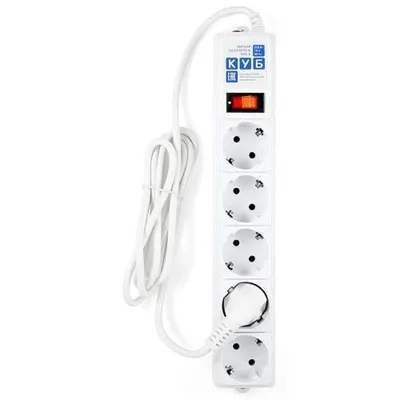 Сетевой фильтр PowerCube SPG-B-0,5М-WHITE, 5 розеток, 10А, 0.5м
