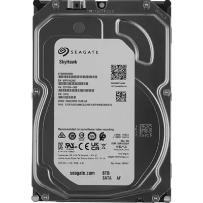 Жесткий диск Seagate SkyHawk ST8000VX009, 8 ТБ, 3.5" SATA III, 5400 об/мин, 256 МБ