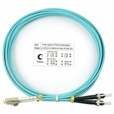 Патч-корд оптический Cabeus FOP-50-LC-ST-3m, duplex LC-ST, OM3 50/125, LSZH, 3 м