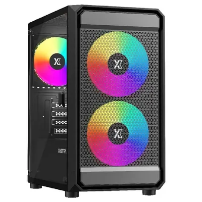 Корпус XASTRA A303M-2FC14A-1FC12A-D, mATX, Mesh, tempered glass