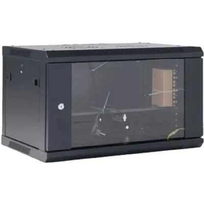 Шкаф телекоммуникационный Rexant 04-0954-112, настенный, 19", 9U, 550×400мм, стекло, черный