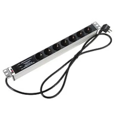 Блок розеток ЦМО Rem-16 R-16-7S-FI-440-1.8, 7×Schuko, 16 А, 19", шнур 1,8 м
