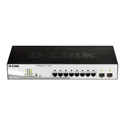 Коммутатор D-Link DGS-1210-08P/G3A, L2 управляемый, 8×1GbE PoE, 2×SFP, 65 Вт, 1U