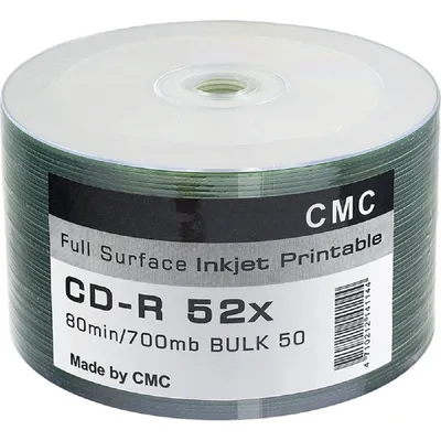 Диск CMC CMCCDRPRB50, CD-R, 700 МБ, 52x, 50 шт