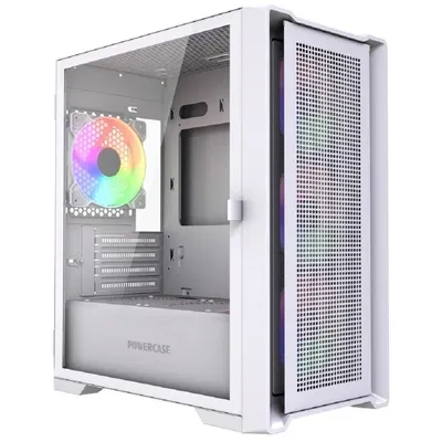 Корпус ПК Powercase CAMCXW-A4-LE, mATX, 4x120мм ARGB, белый