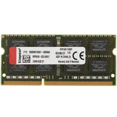 Модуль памяти Kingston KVR16S11/8WP, DDR3, 8 ГБ, 1600 МГц, SO-DIMM 204-pin