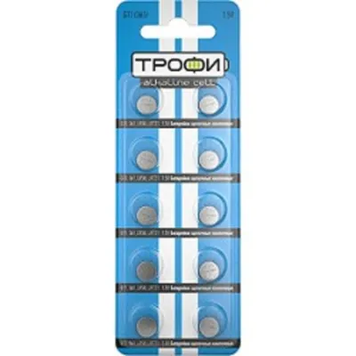Батарейка Трофи G11 (361) LR721, алкалиновая, 1.55 В, 10 шт