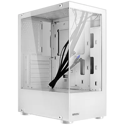 Корпус Ginzzu CL110, mITX/mATX/ATX, Midi Tower, без БП, белый
