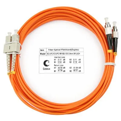Патч-корд оптический Cabeus FOP-62-SC-FC-20m, duplex SC-FC, 62,5/125, 20 м, LSZH