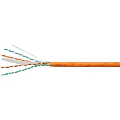 Кабель Cabeus UTP-4P-Cat.6-SOLID-LSZH-100, UTP Cat.6, одножильный, 23AWG, 100м, LSZH