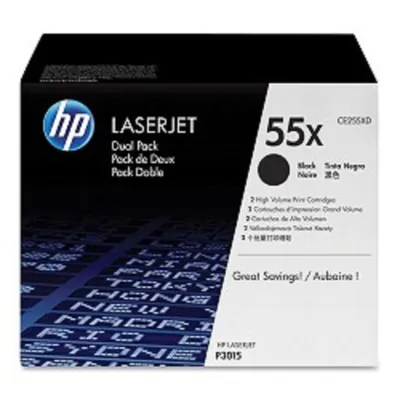 Картридж HP CE255XD (55X), чёрный, 2×12500 стр., двойная упаковка