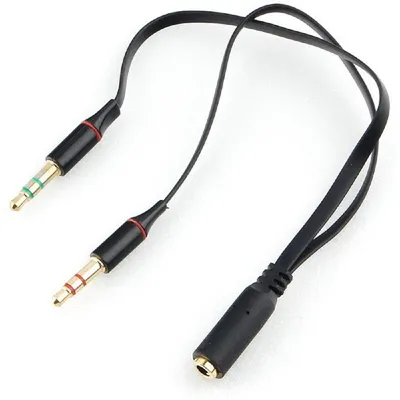 Кабель аудио Gembird CCAB-02-35F2M-0.2MB, 3.5мм, 0.2м