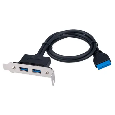 Планка Cablexpert CC-USB3-RECEPTACLE-LP, USB 3.0, 2 порта, низкопрофильная