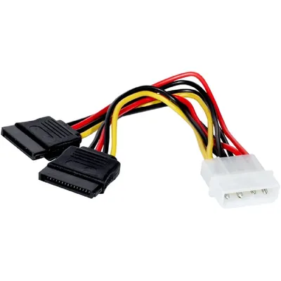 Кабель питания ExeGate EX138935RUS, Molex 4pin — 2×SATA, 0,15 м