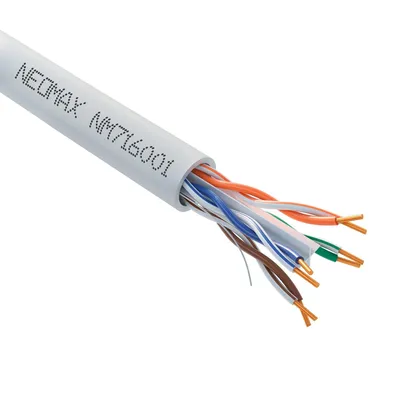 Кабель NeoMax NM716001, U/UTP Cat.6, 4 пары, 23 AWG, ПВХ, 305 м, серый