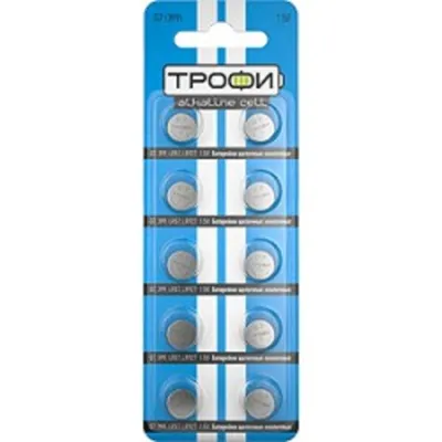 Батарейка Трофи G7 (399) LR927, LR57, алкалиновая, 1.55 В, 45 мА·ч, 10 шт