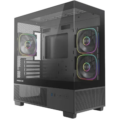 Корпус ПК Powercase VMMSHB-A3, mATX, TG, Type-C, 3x120мм ARGB